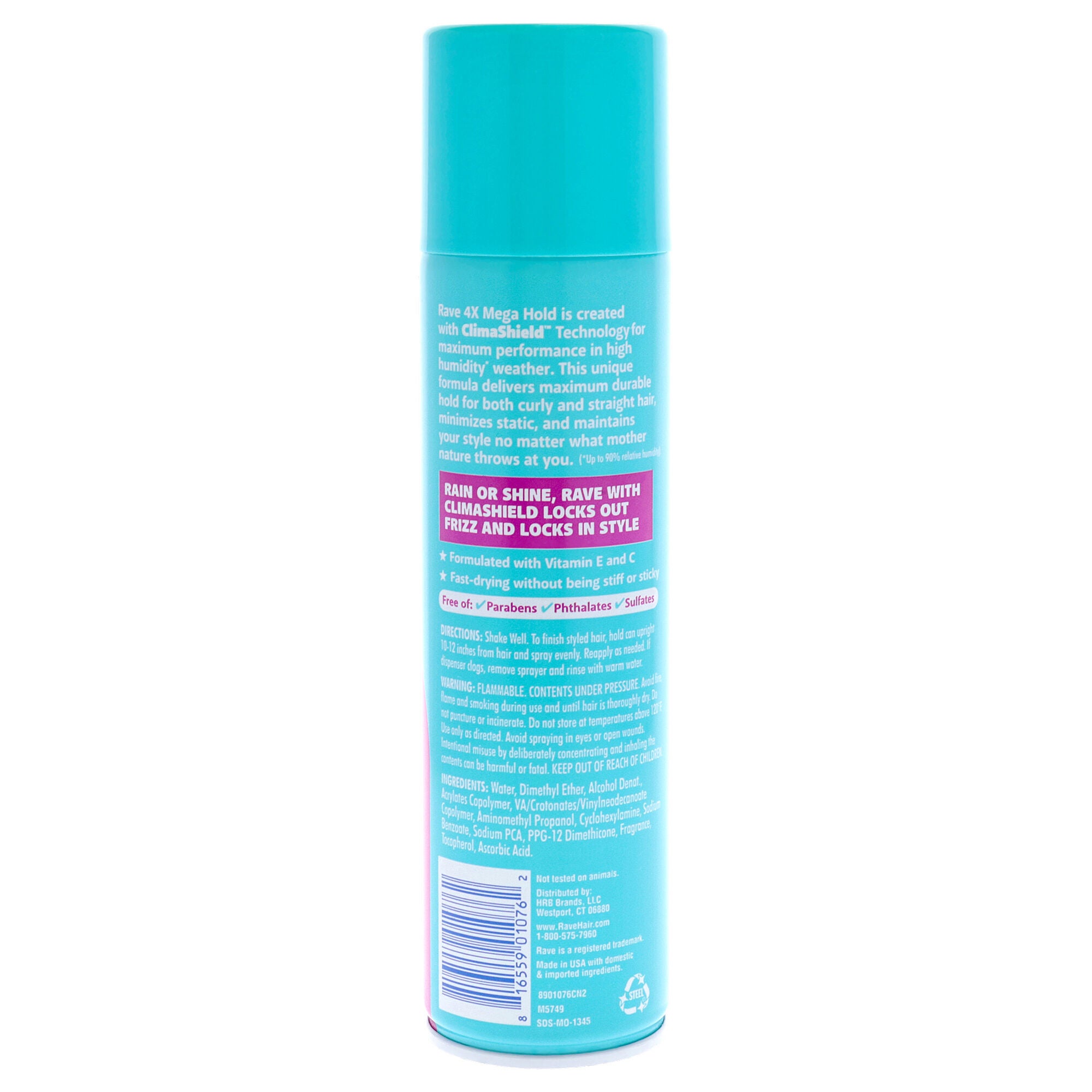 4X Mega Scented Aerosol Hairspray by Rave for Unisex - 11 oz Hair Spray, See Description, alternate image number 2