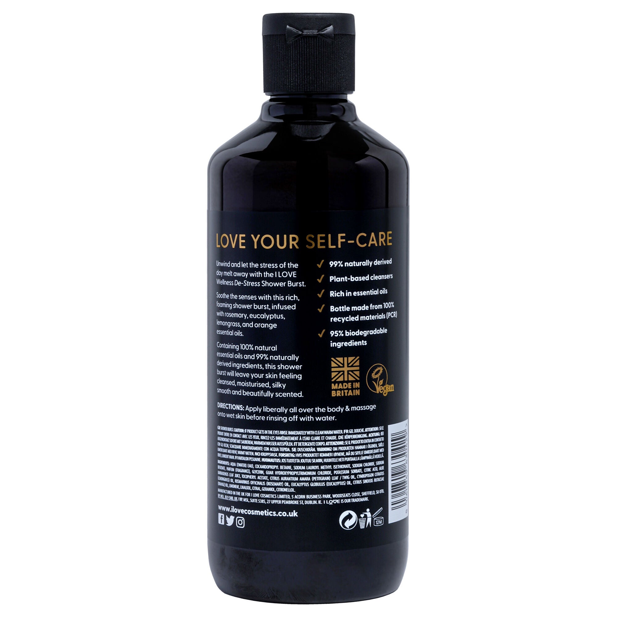 Wellness Shower Burst - De-Stress by I Love Cosmetics for Women - 16.9 oz Shower Gel, See Description, alternate image number 1