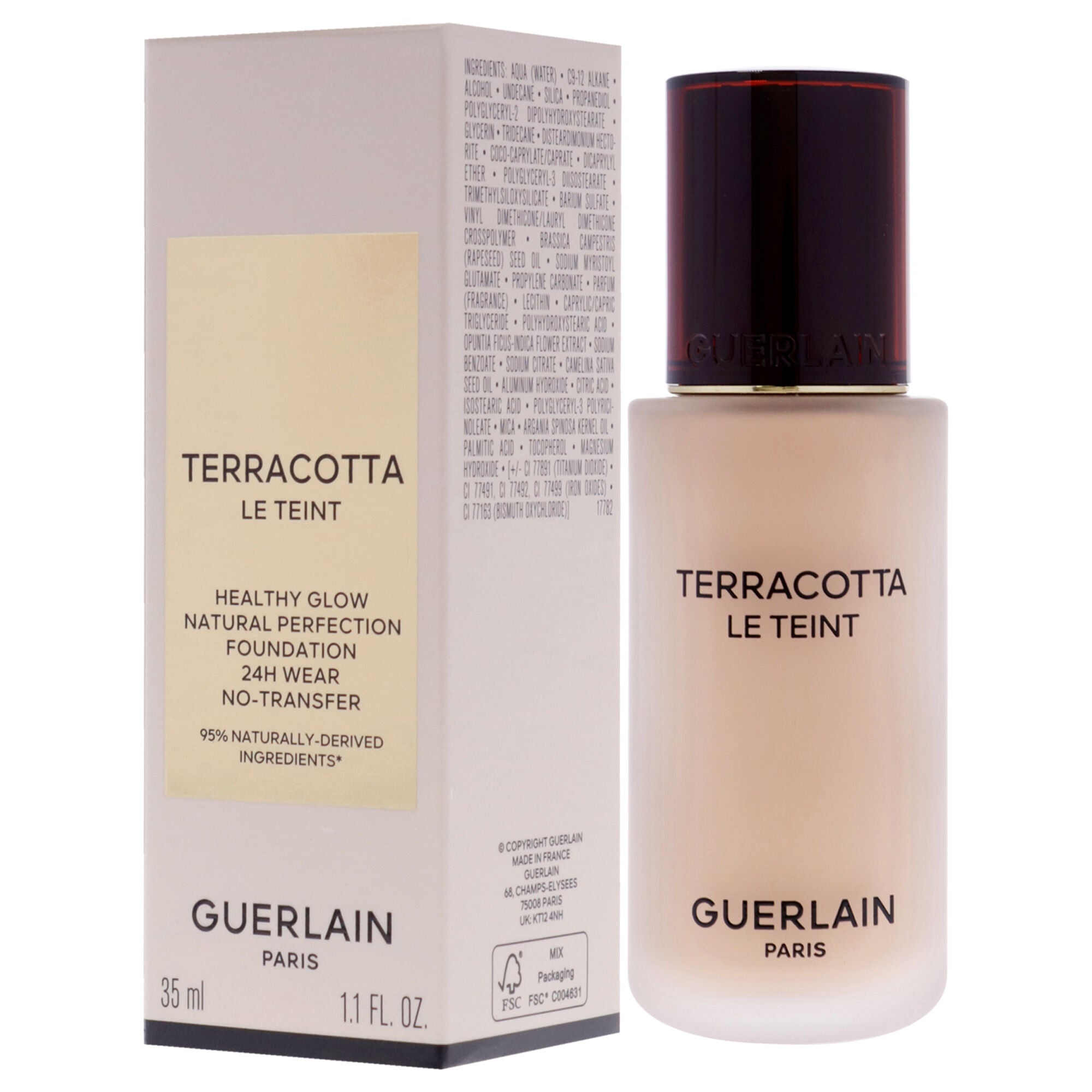 Terracotta Le Teint 24H Wear No-Transfer Foundation - 2N Neutral by Guerlain for Women - 1.1 oz Foundation, See Description, alternate image number 3
