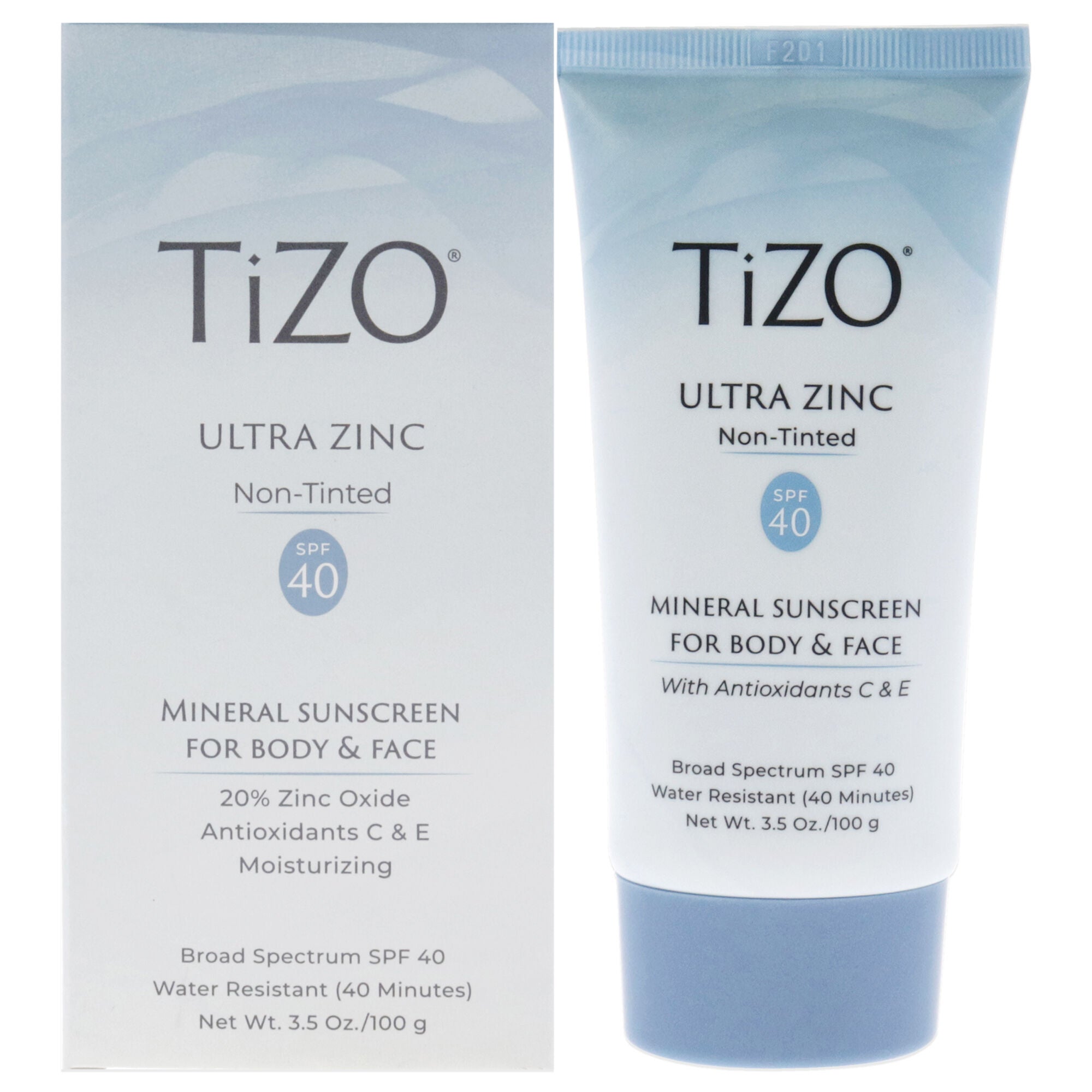 Ultra Zinc Body and Face Non-tinted SPF 40 by Tizo for Unisex - 3.5 oz Sunscreen, See Description, hi-res image number 0