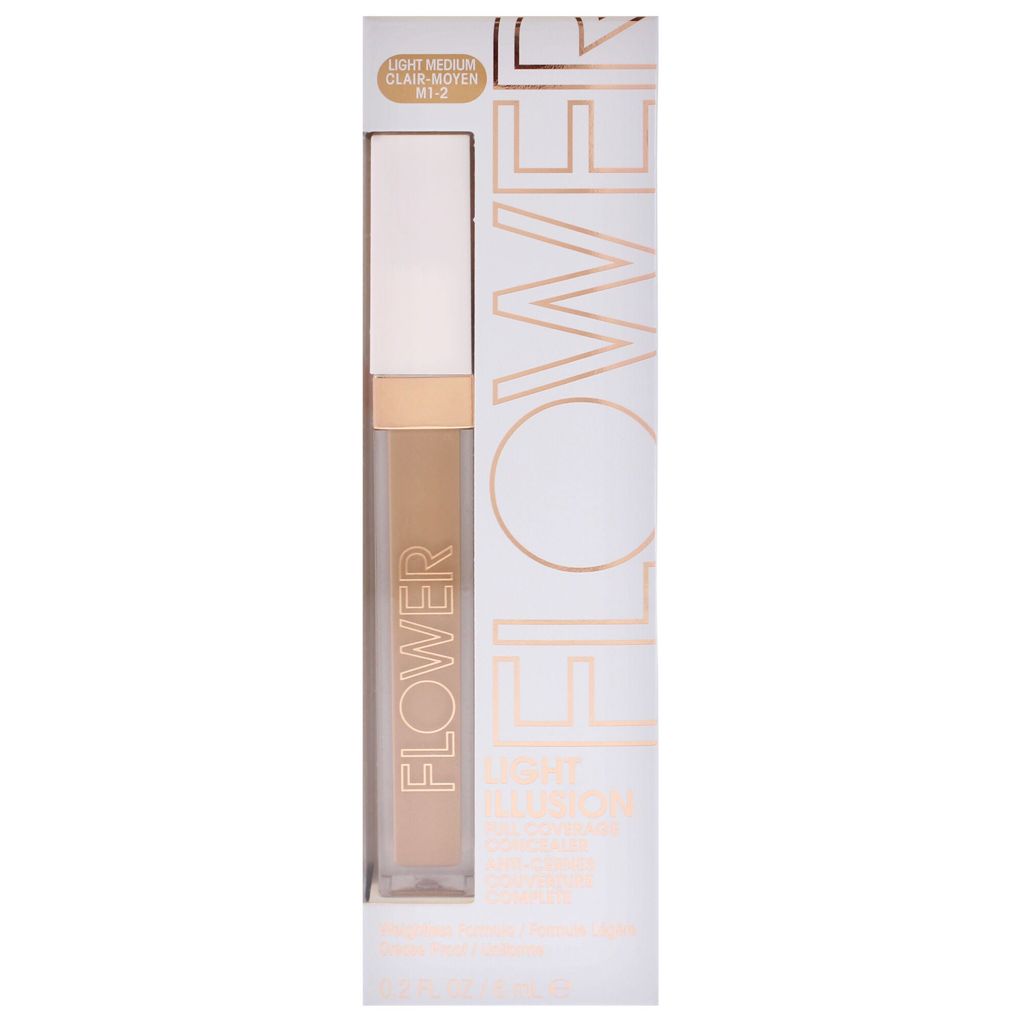 Light Illusion Full Coverage Concealer - M1-2 Light Medium by Flower Beauty for Women - 0.2 oz Concealer, Brown, alternate image number 4