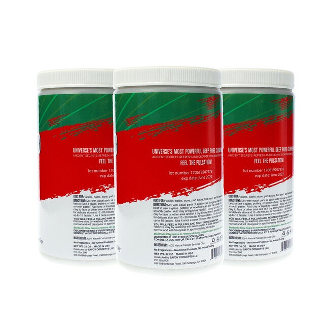 Powerful Deep Pore Cleansing Clay by Mayan Magic Mud for Unisex - 32 oz Cleanser - Pack of 3, , alternate image number null