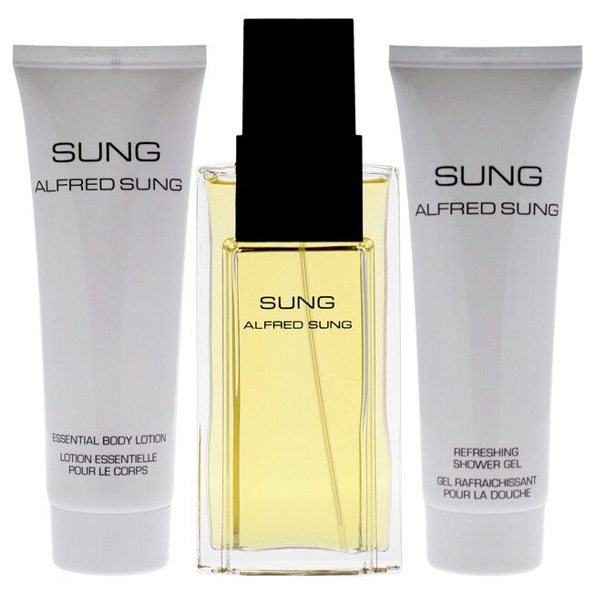 Sung by Alfred Sung for Women - 3 Pc Gift Set 3.4oz EDT Spray, 2.5oz Essential Body Lotion, 2.5oz Refreshing Shower Gel, NA, alternate image number null