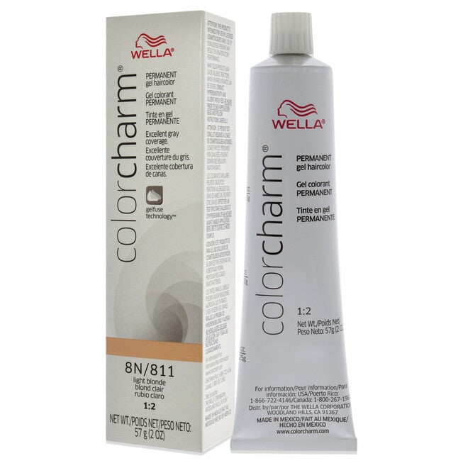 Color Charm Permanent Hair Color Gel - 811 8N Light Blonde by Wella for Unisex - 2 oz Hair Color, NA, alternate image number null