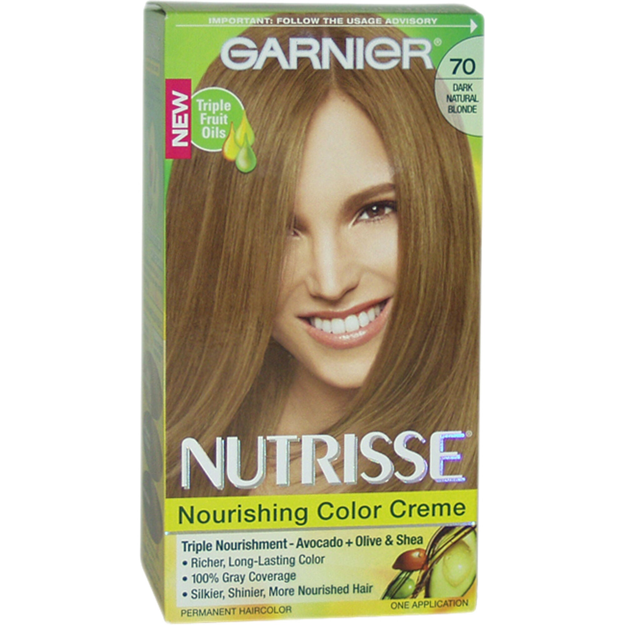 Nutrisse Nourishing Color Creme - 70 Dark Natural Blonde by Garnier for Unisex - 1 Application Hair Color, See Description, hi-res image number 0