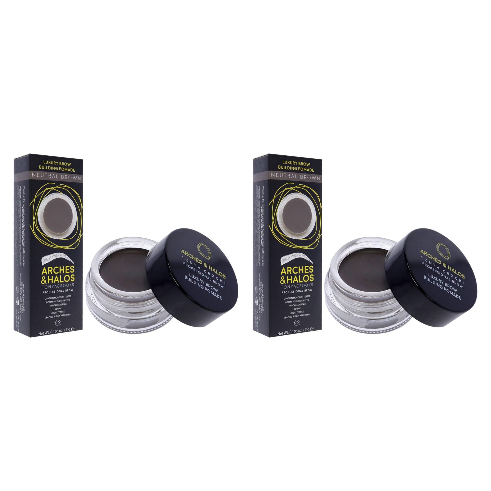 Luxury Brow Buiding Pomade - Neutral Brown by Arches and Halos for Women - 0.106 oz Pomade - Pack of 2, See Description, alternate image number 1