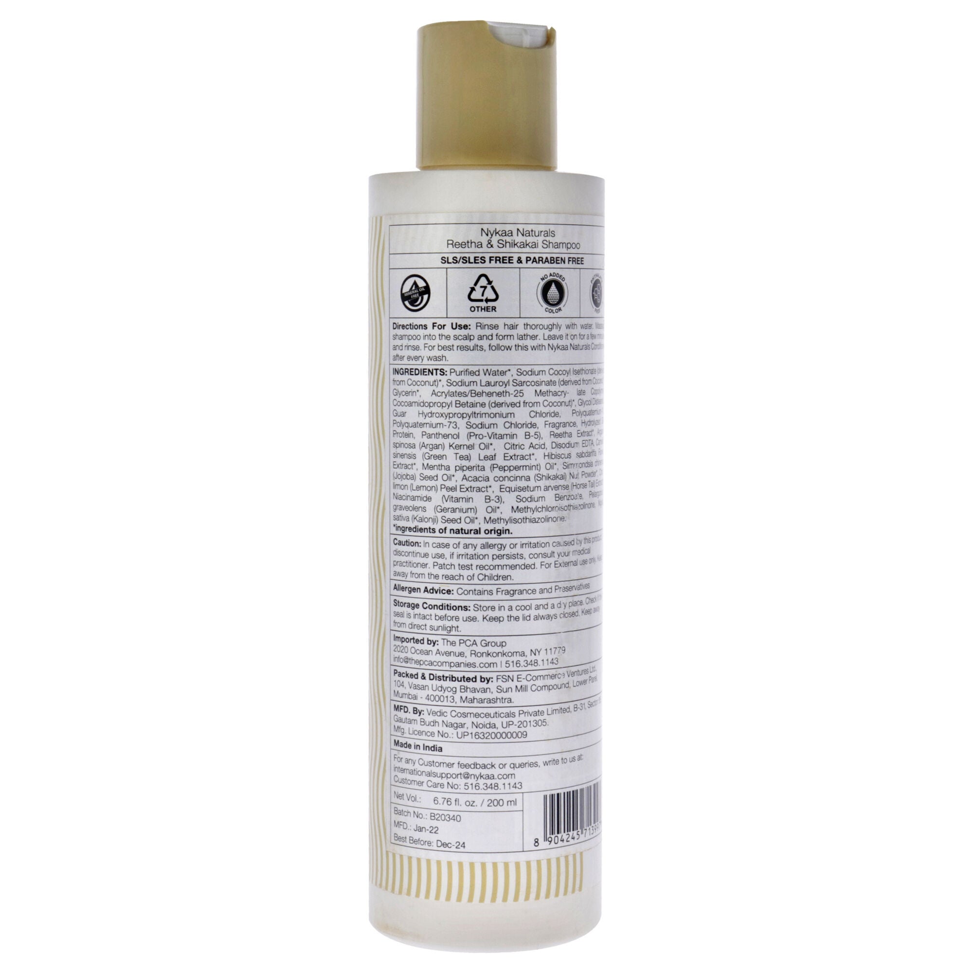 Shampoo - Reetha and Shikakai by Nykaa Naturals for Women - 6.76 oz Shampoo, , alternate image number 4