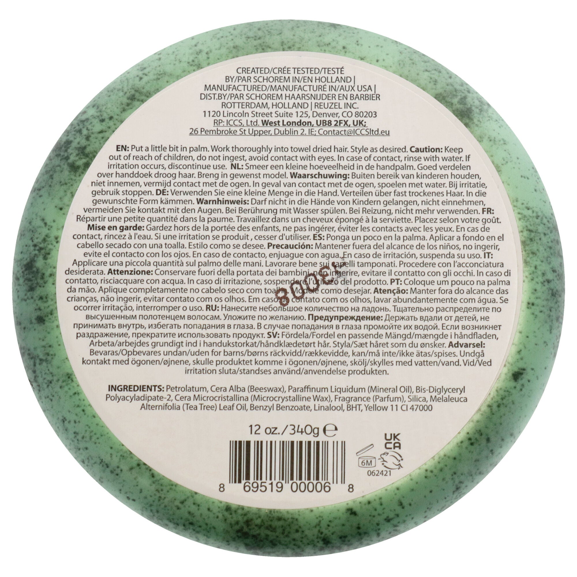 Green Grease Medium Hold Pomade by Reuzel for Men - 12 oz Pomade, See Description, alternate image number 1