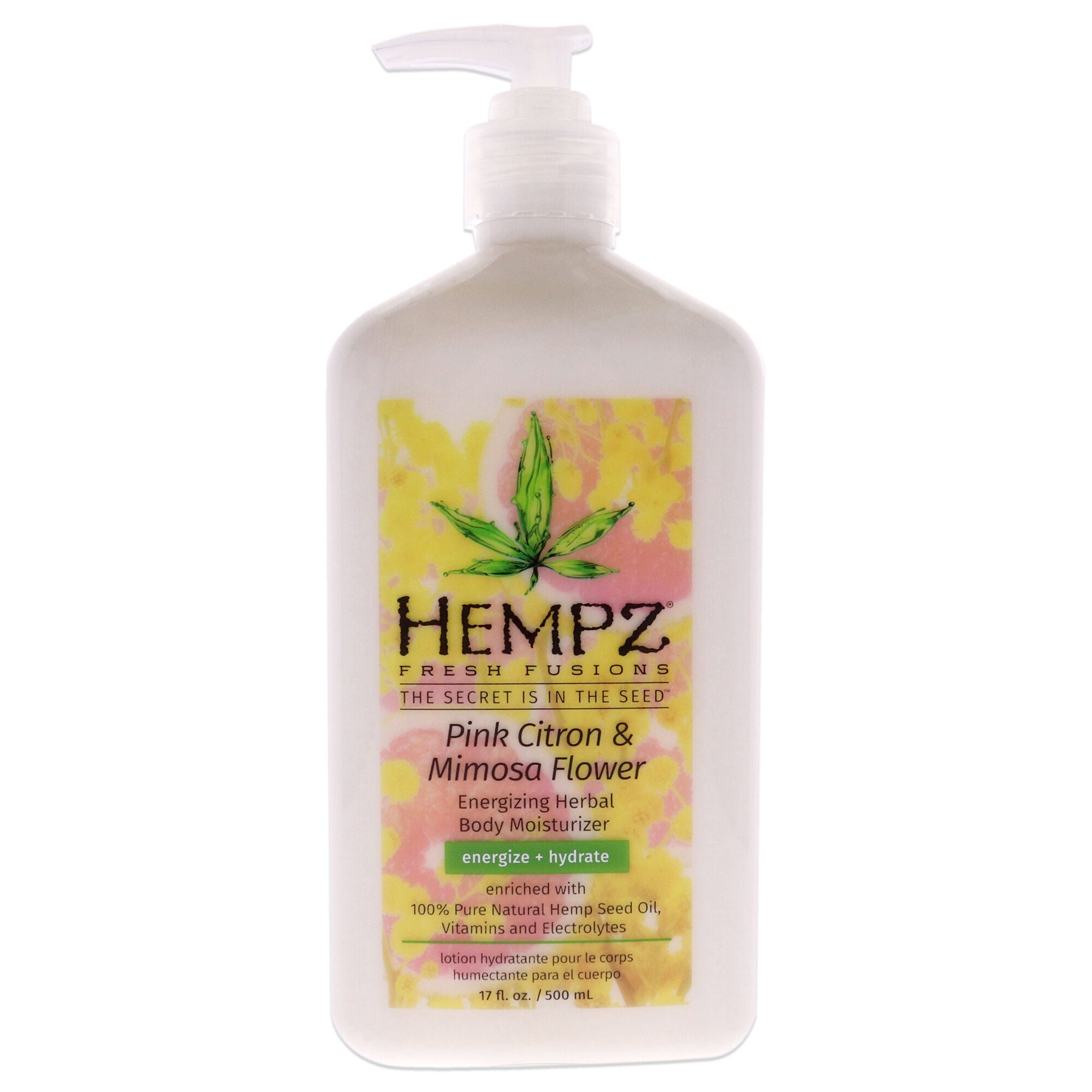 Fresh Fusions Pink Citron and Mimosa Flower Energizing Herbal Body Moisturizer by Hempz for Unisex - 17 oz Moisturizer, , alternate image number 4
