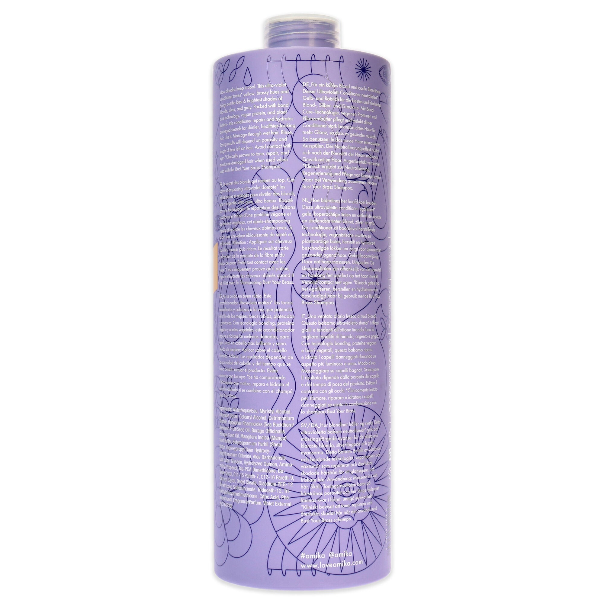 Bust Your Brass Cool Blonde Conditioner by Amika for Unisex - 33.8 oz Conditioner, See Description, alternate image number 1