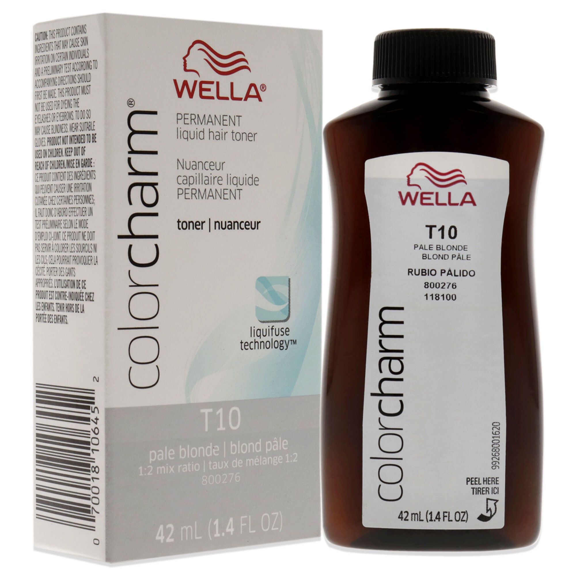 Color Charm Permanent Toner - T10 Pale Blonde by Wella for Unisex - 1.4 oz Toner, , alternate image number 5