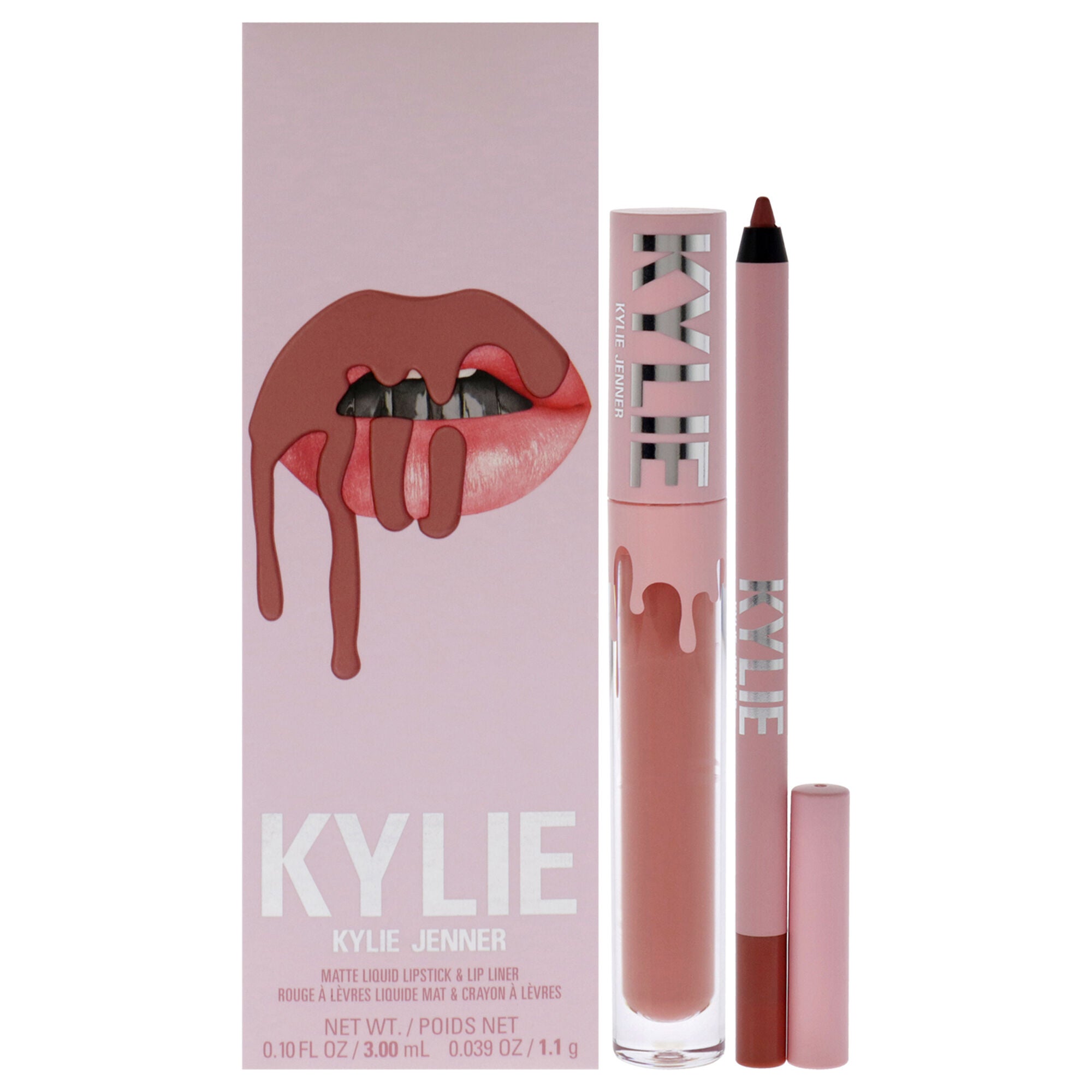 Matte Lip Kit - 802 Candy K by Kylie Cosmetics for Women - 2 Pc 0.10oz Matte Liquid Lipstick, 0.039oz Lip Liner, Pink, hi-res image number 0