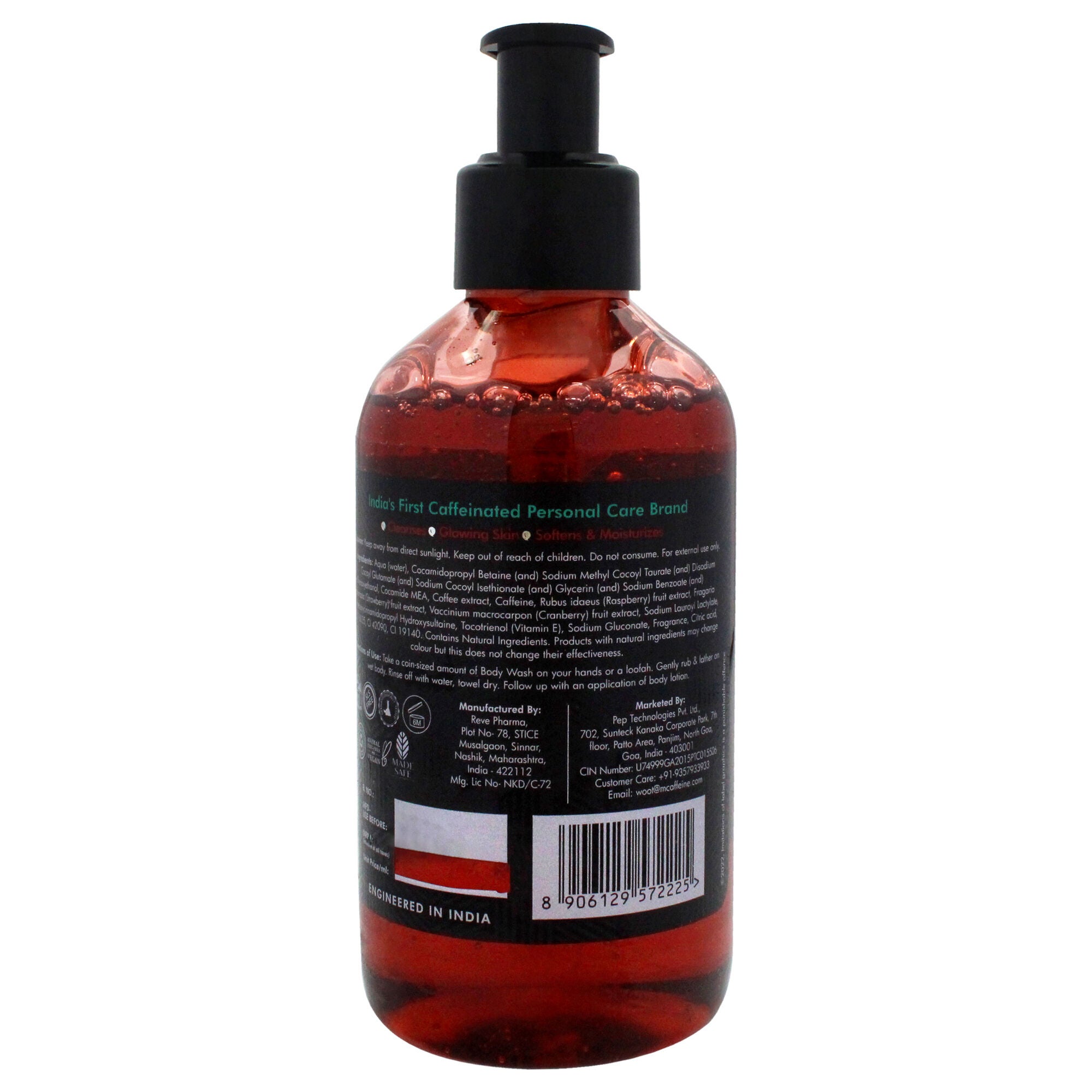 Coffee Body Wash - Berries by mCaffeine for Unisex - 6.76 oz Body Wash, See Description, alternate image number 1