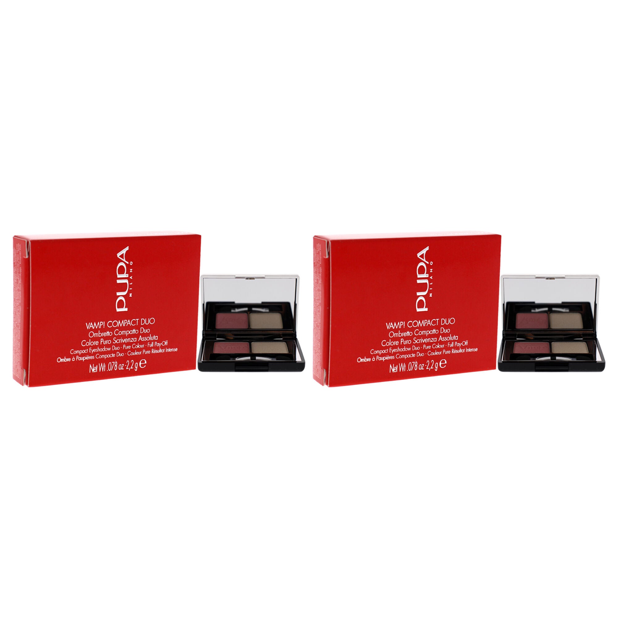 Vamp! Compact Duo Eyeshadow - 001 Rose Perlage by Pupa Milano for Women - 0.078 oz Eye Shadow - Pack of 2, , alternate image number 6