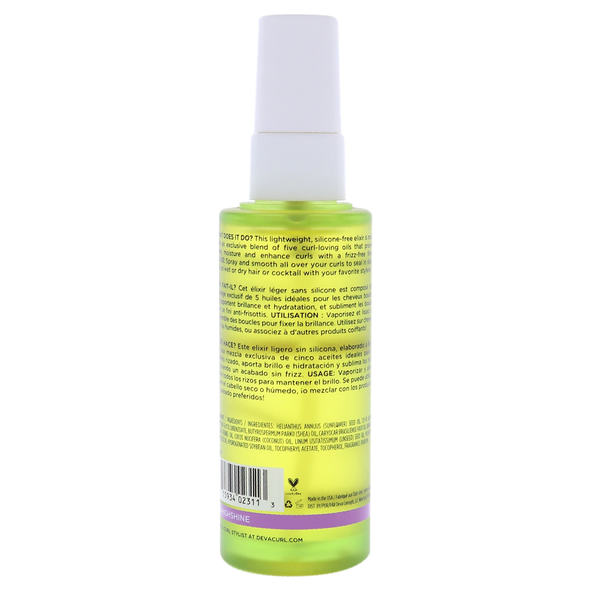 DevaCurl High Shine Multi Benefit Oil by DevaCurl for Unisex - 1.7 oz Oil, See Description, alternate image number 1