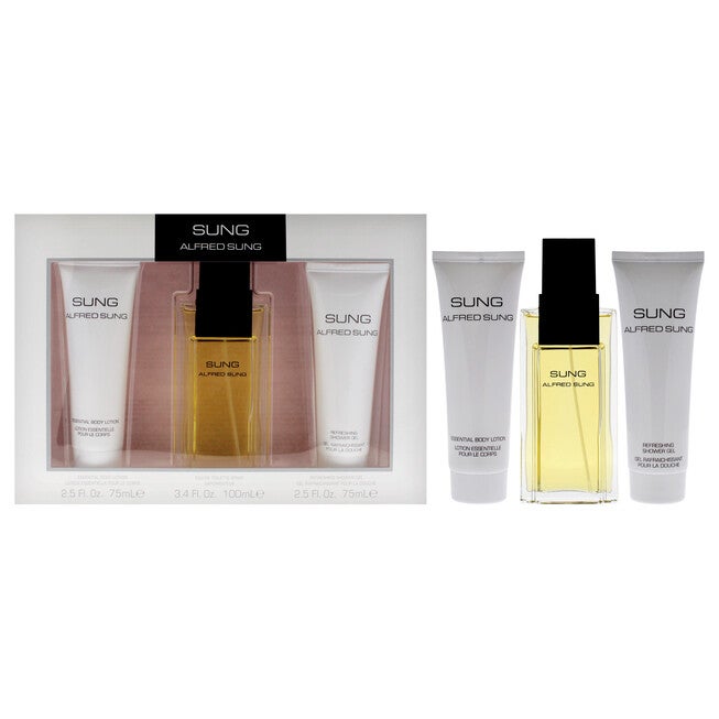 Sung by Alfred Sung for Women - 3 Pc Gift Set 3.4oz EDT Spray, 2.5oz Essential Body Lotion, 2.5oz Refreshing Shower Gel, NA, hi-res image number null