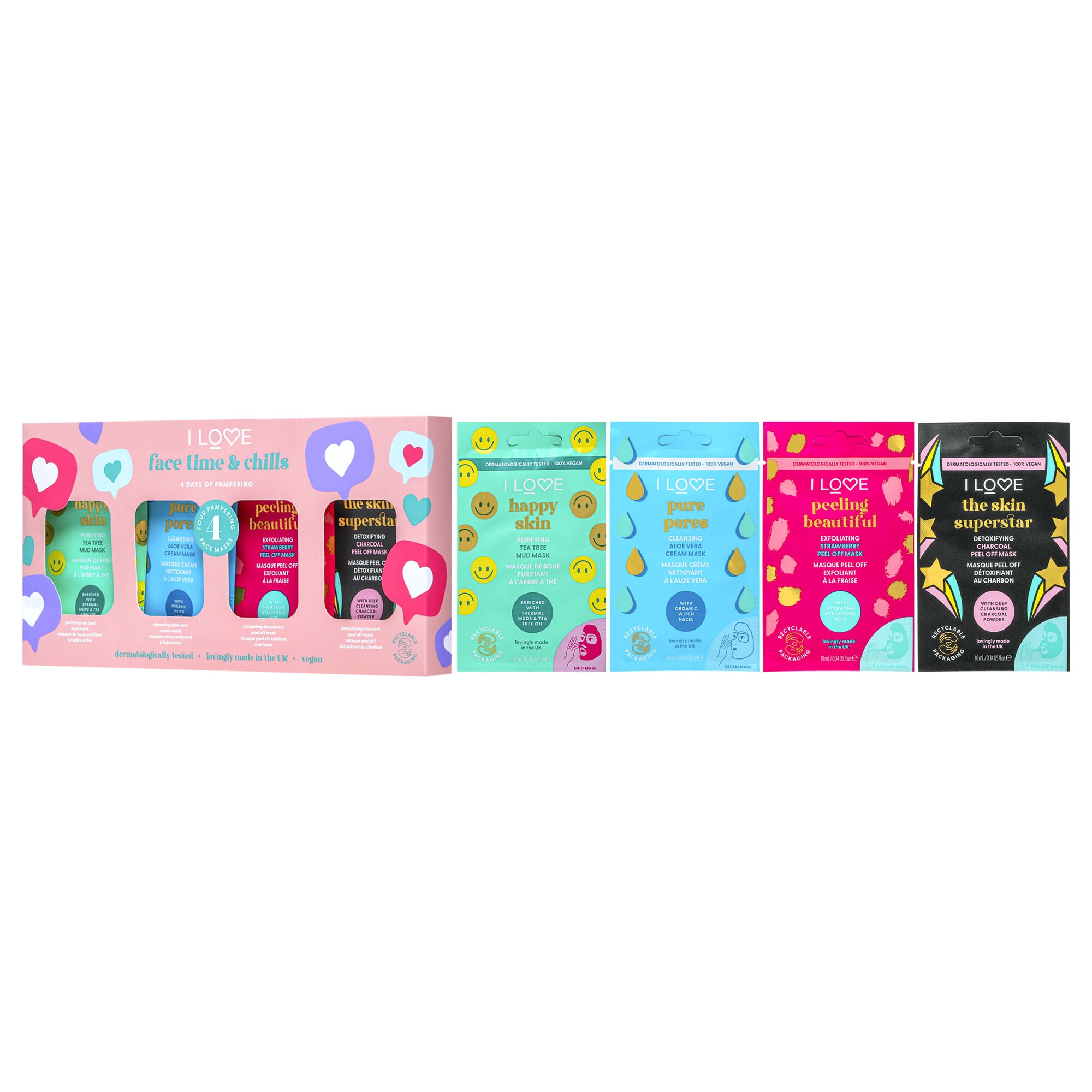 Face Time and Chills Face Mask by I Love Cosmetics for Women - 4 Pc Set, , alternate image number 7