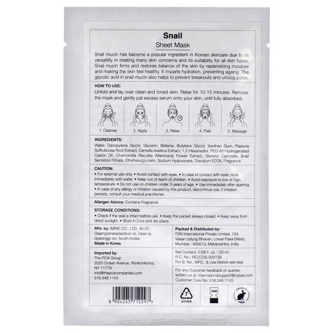 Skin Secrets Sheet Mask - Snail by Nykaa Naturals for Women - 1 Pc Mask, NA, alternate image number null