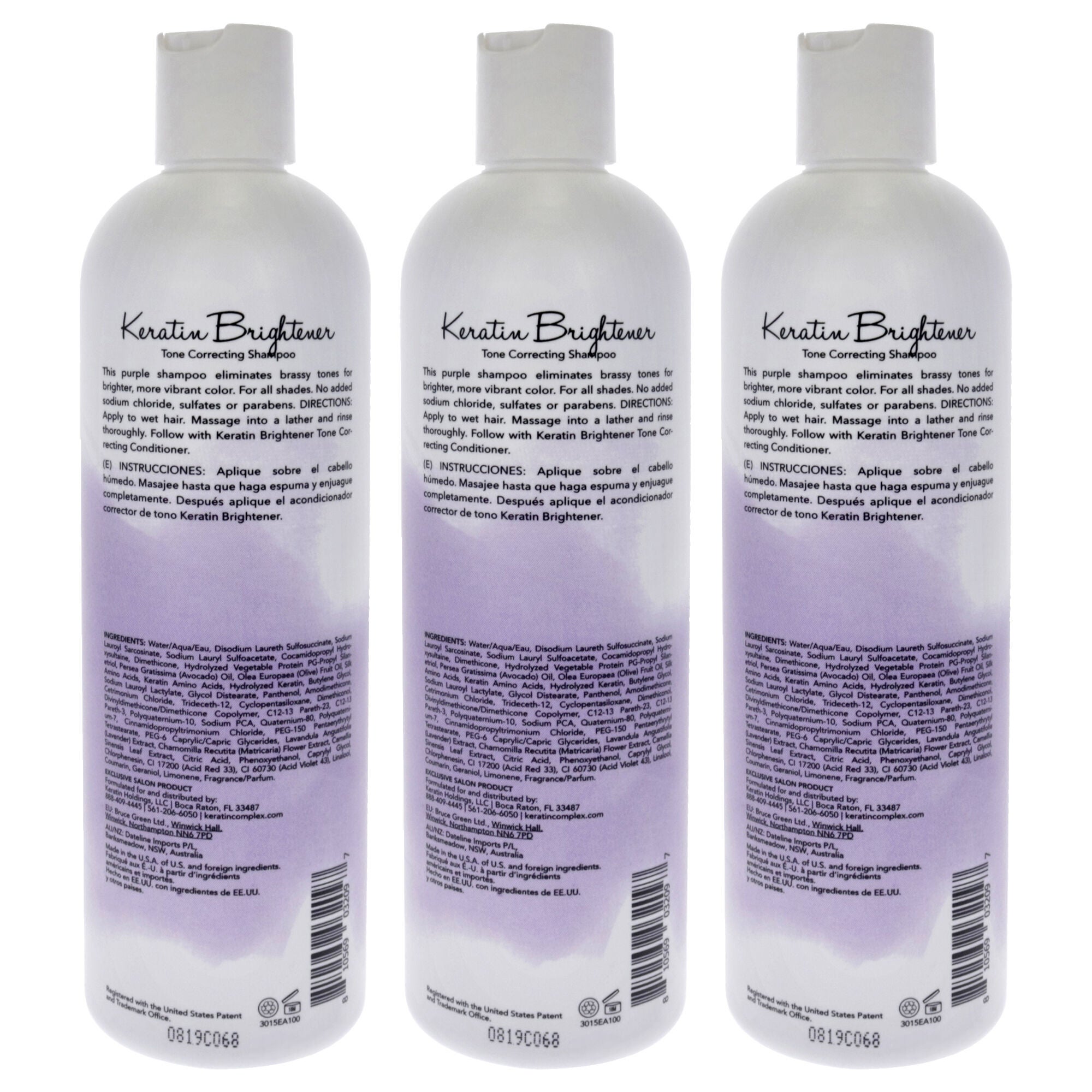 Keratin Brightener Shampoo by Keratin Perfect for Unisex - 12 oz Shampoo - Pack of 3, , alternate image number 3