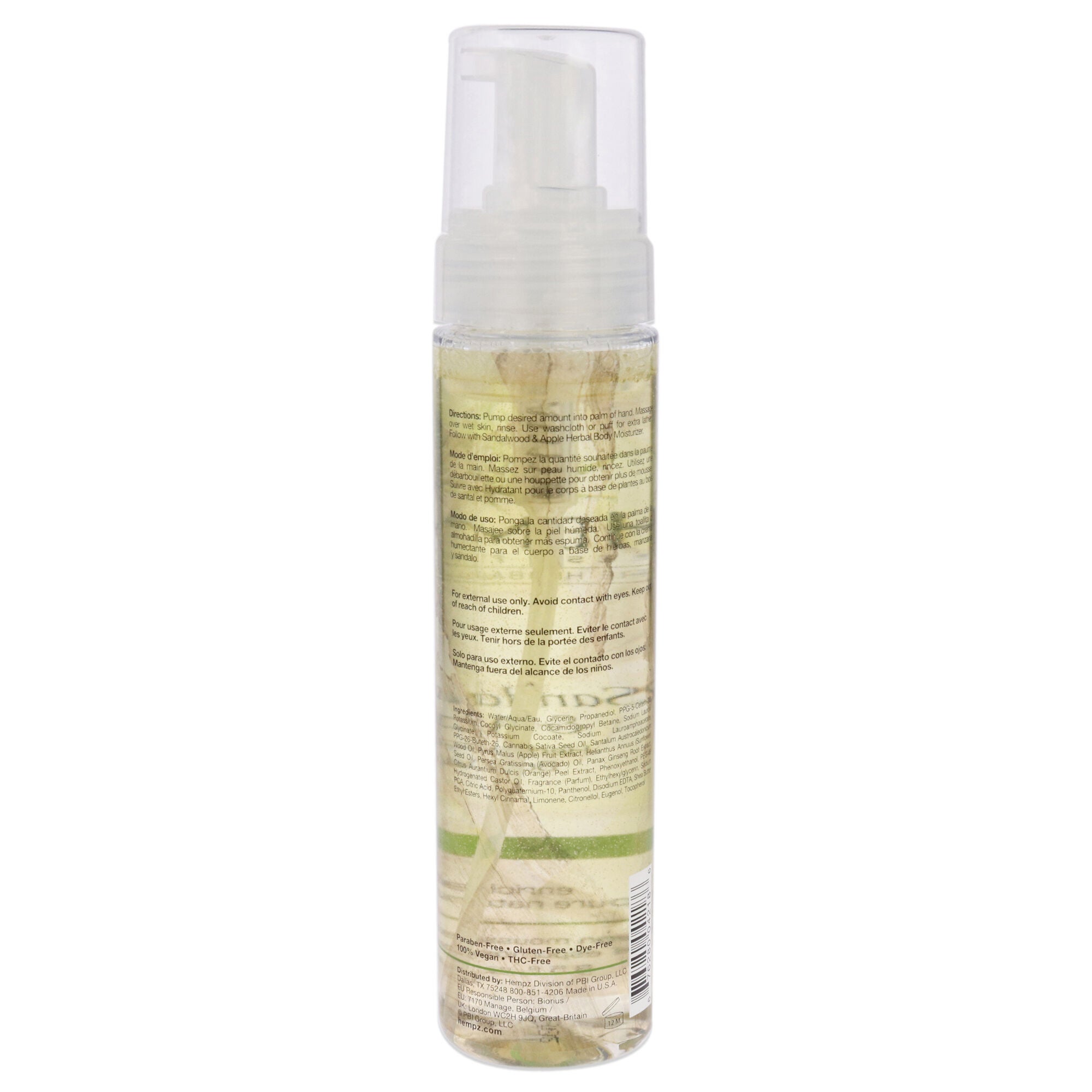 Fresh Fusions Sandalwood and Apple Herbal Foaming Body Wash by Hempz for Unisex - 8.5 oz Body Wash, See Description, alternate image number 2