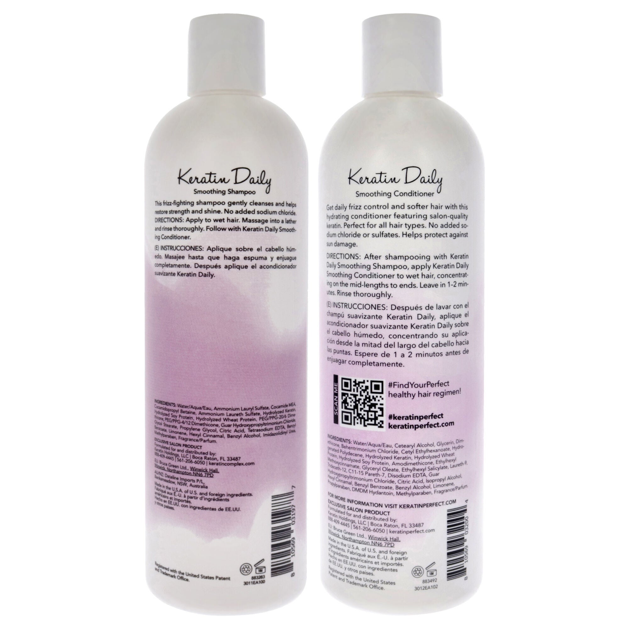 Keratin Daily Kit by Keratin Perfect for Unisex - 2 Pc Kit 12oz Shampoo, 12oz Conditioner, , alternate image number 3