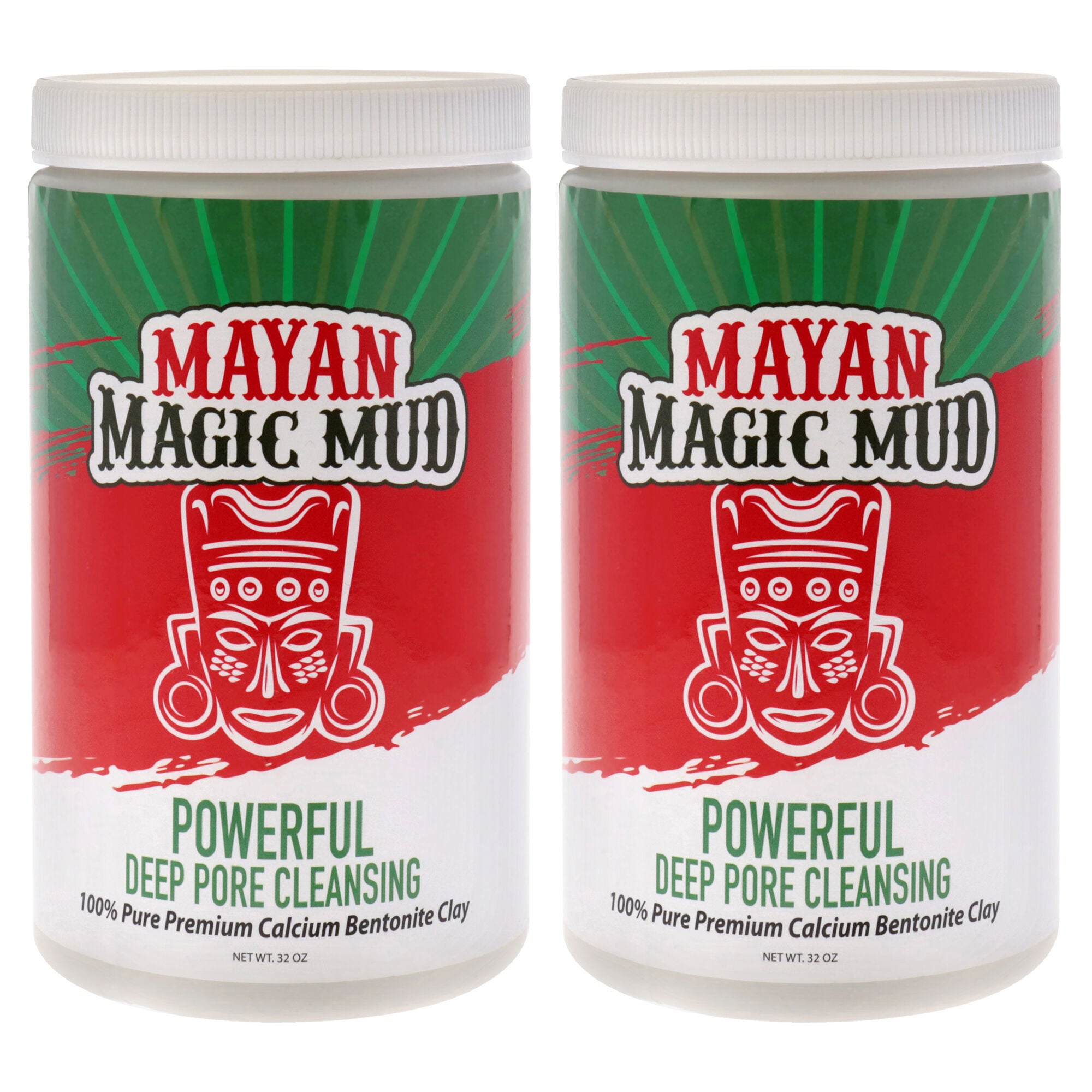 Powerful Deep Pore Cleansing Clay - Pack of 2 by Mayan Magic Mud for Unisex - 32 oz Cleanser, See Description, hi-res image number 0