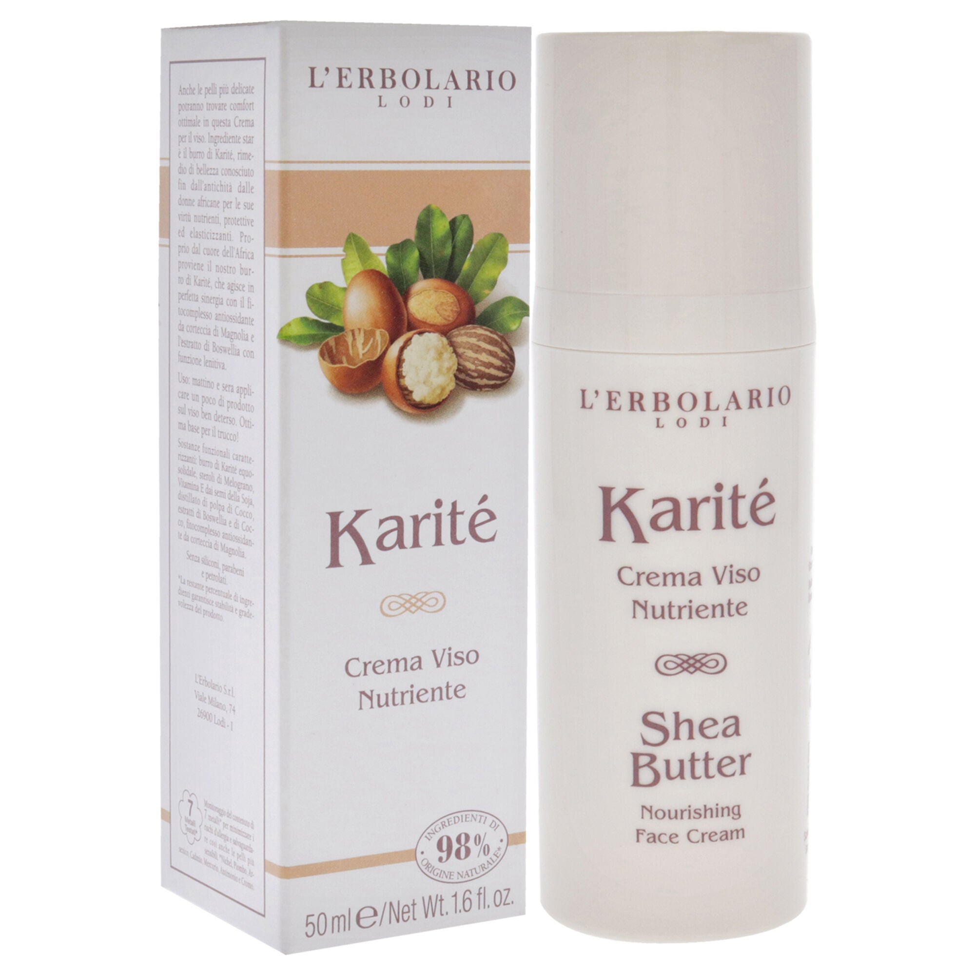 Shea Butter Nourishing Face Cream by LErbolario for Unisex - 1.6 oz Cream, See Description, alternate image number 1