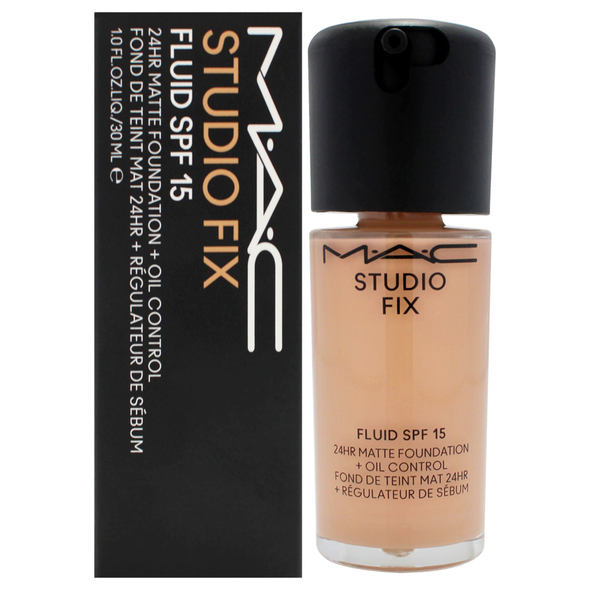 Studio Fix Fluid SPF 15 24HR Matte Foundation Plus Oil Control - NW22 Warm Beige With Rosy Undertone by MAC for Women - 1 oz Foundation, Beige, hi-res image number 0