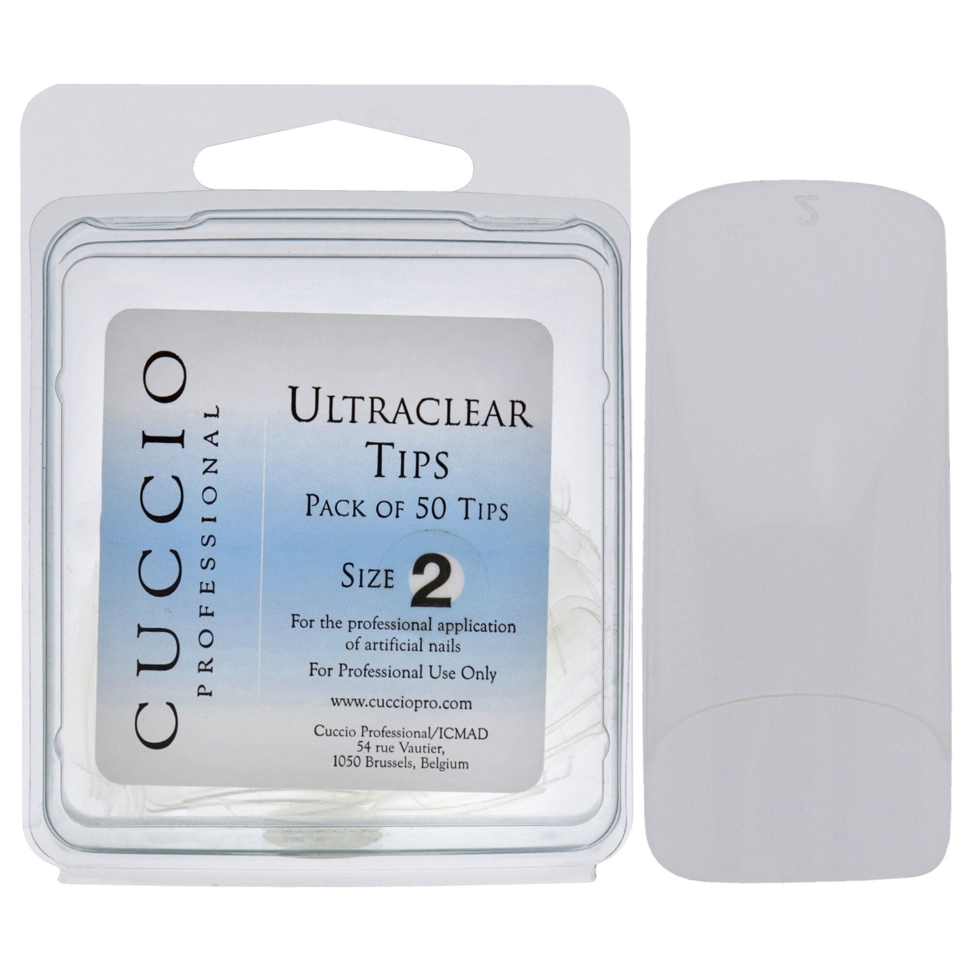 Ultraclear Tips - 2 by Cuccio Pro for Women - 50 Pc Acrylic Nails, See Description, hi-res image number 0