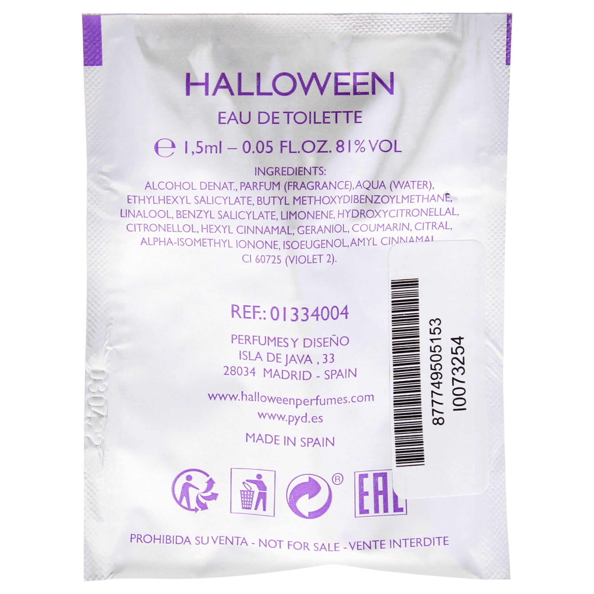 Halloween by J. Del Pozo for Women - 1.5 ml EDT Splash Vial (Mini), See Description, alternate image number 2