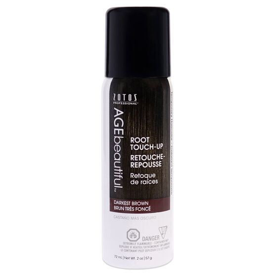Root Touch Up Temporary Haircolor Spray - Darkest Brown by AGEbeautiful for Unisex - 2 oz Hair Color, NA, hi-res image number null