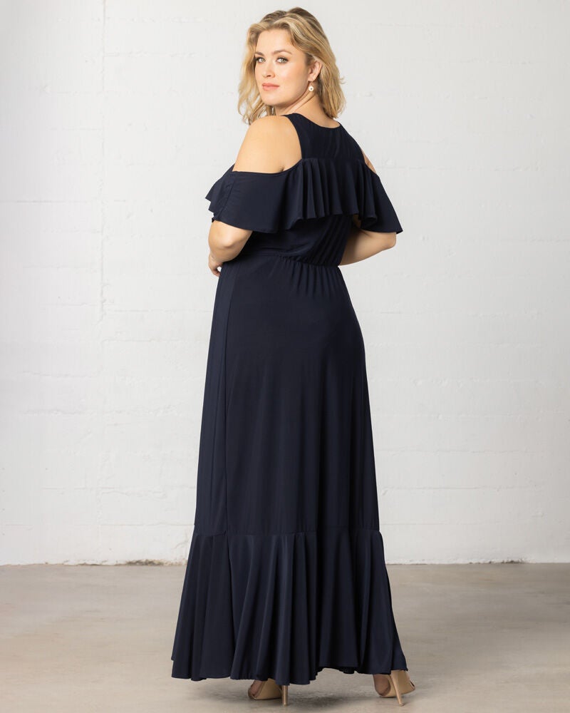 Piper Cold Shoulder Maxi Dress, Nouveau Navy, alternate image number 1