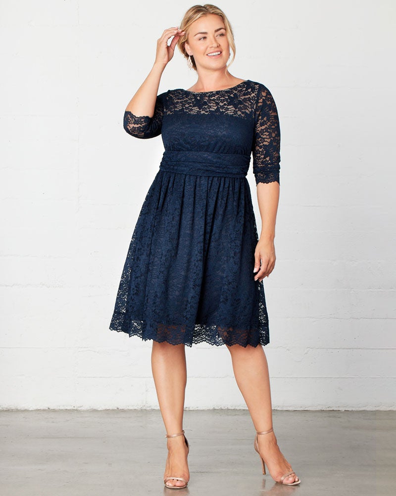 Luna Lace Dress, Indigo Blue, hi-res image number 0