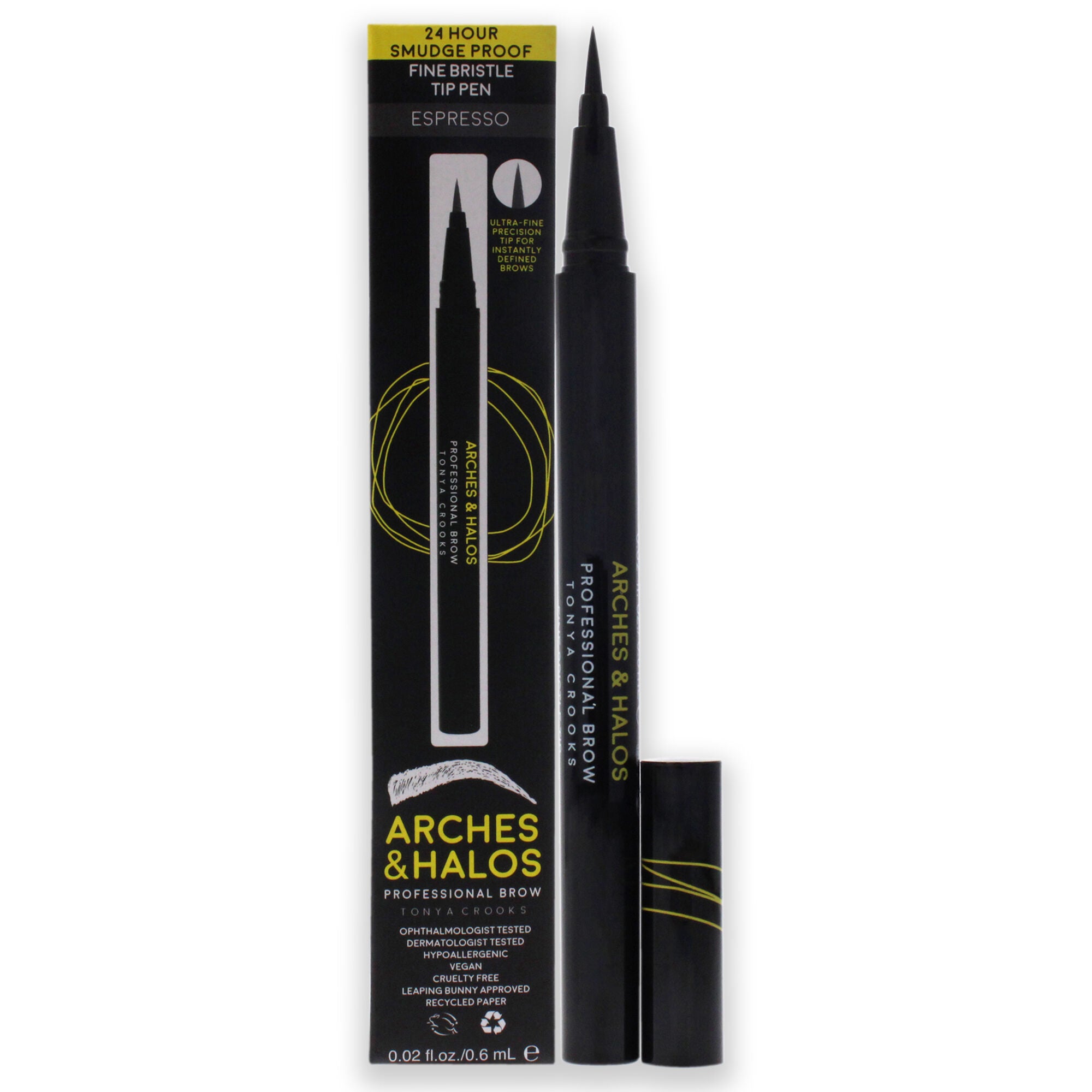 Fine Bristle Tip Pen - Espresso by Arches and Halos for Women - 0.02 oz Eyebrow Pen, See Description, hi-res image number 0