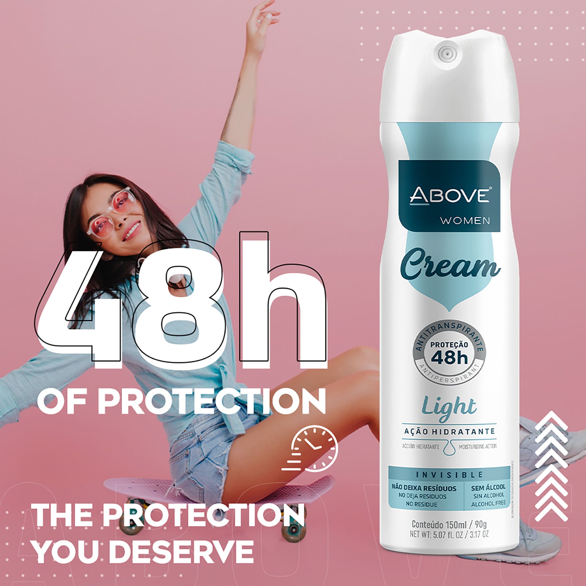 48 Hours Cream Antiperspirant Deodorant - Light by Above for Women - 3.17 oz Deodorant Spray - Pack of 4, See Description, alternate image number 2