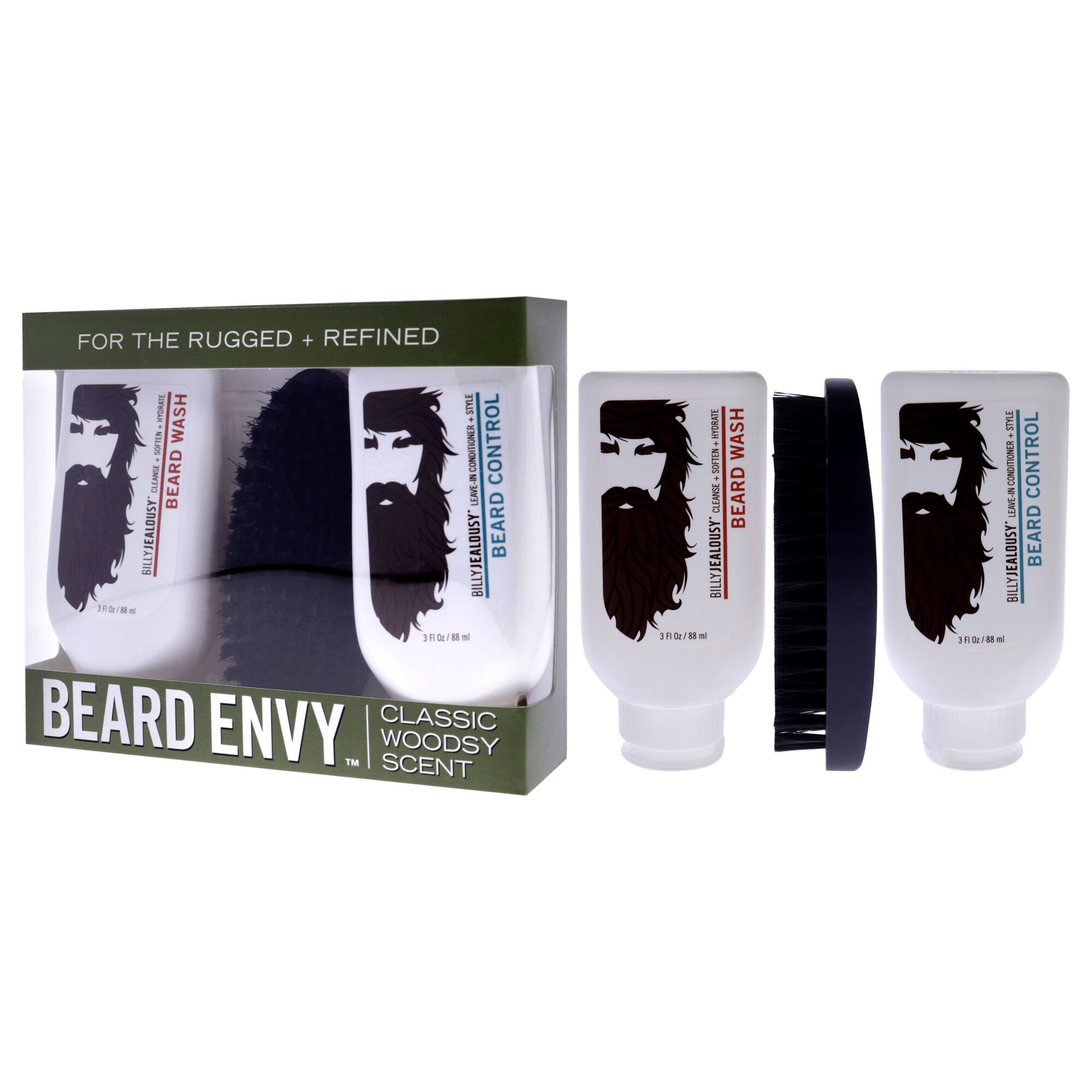 Beard Envy Kit by Billy Jealousy for Men - 3 Pc 3oz Beard Wash, 3oz Beard Control, Brush, See Description, alternate image number 3