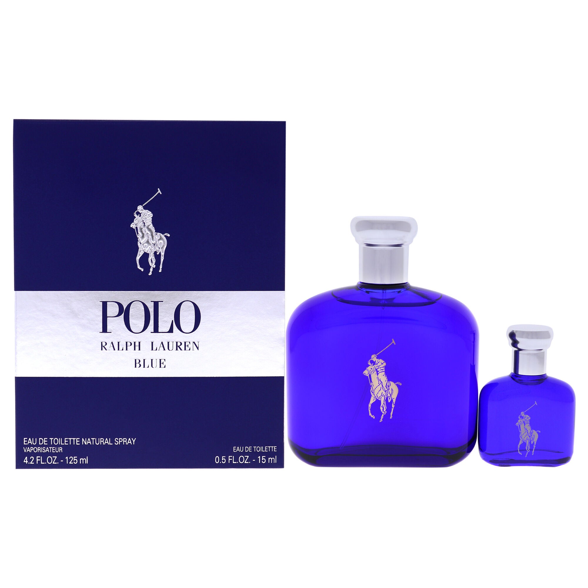 Polo Blue by Ralph Lauren for Men - 2 Pc Gift Set 4.2oz EDT Spray, 0.5oz EDT Splash, See Description, hi-res image number 0