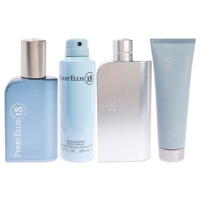 Perry Ellis 18 by Perry Ellis for Men - 4 Pc Gift Set 3.4oz EDT Spray, 0.25oz EDT Spray, 6oz Body Spray, 3oz Hair and Body Wash, See Description, alternate image number 3
