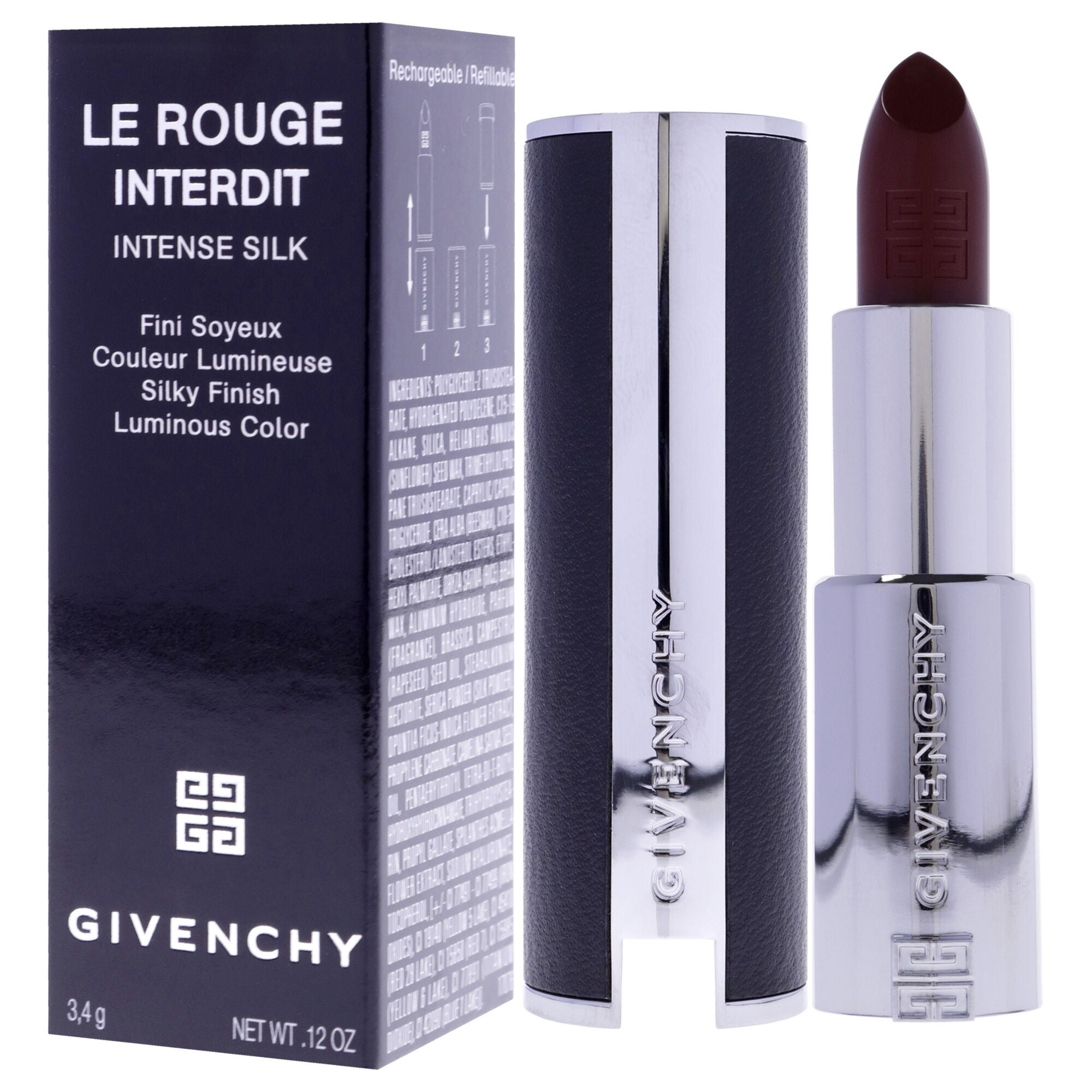 Le Rouge Interdit Intense Silk Lipstick - 334 Grenat Volontaire by Givenchy for Women - 0.12 oz Lipstick, , alternate image number 7