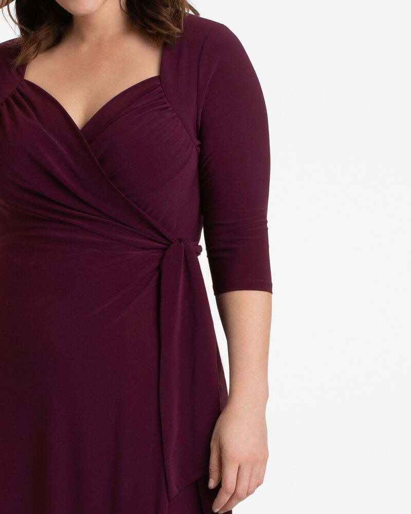 Sweetheart Knit Wrap Dress, , alternate image number 4