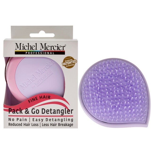 Pack and Go Detangler Fine Hair - Purple-Pink by Michel Mercier for Unisex - 1 Pc Hair Brush, NA, hi-res image number null