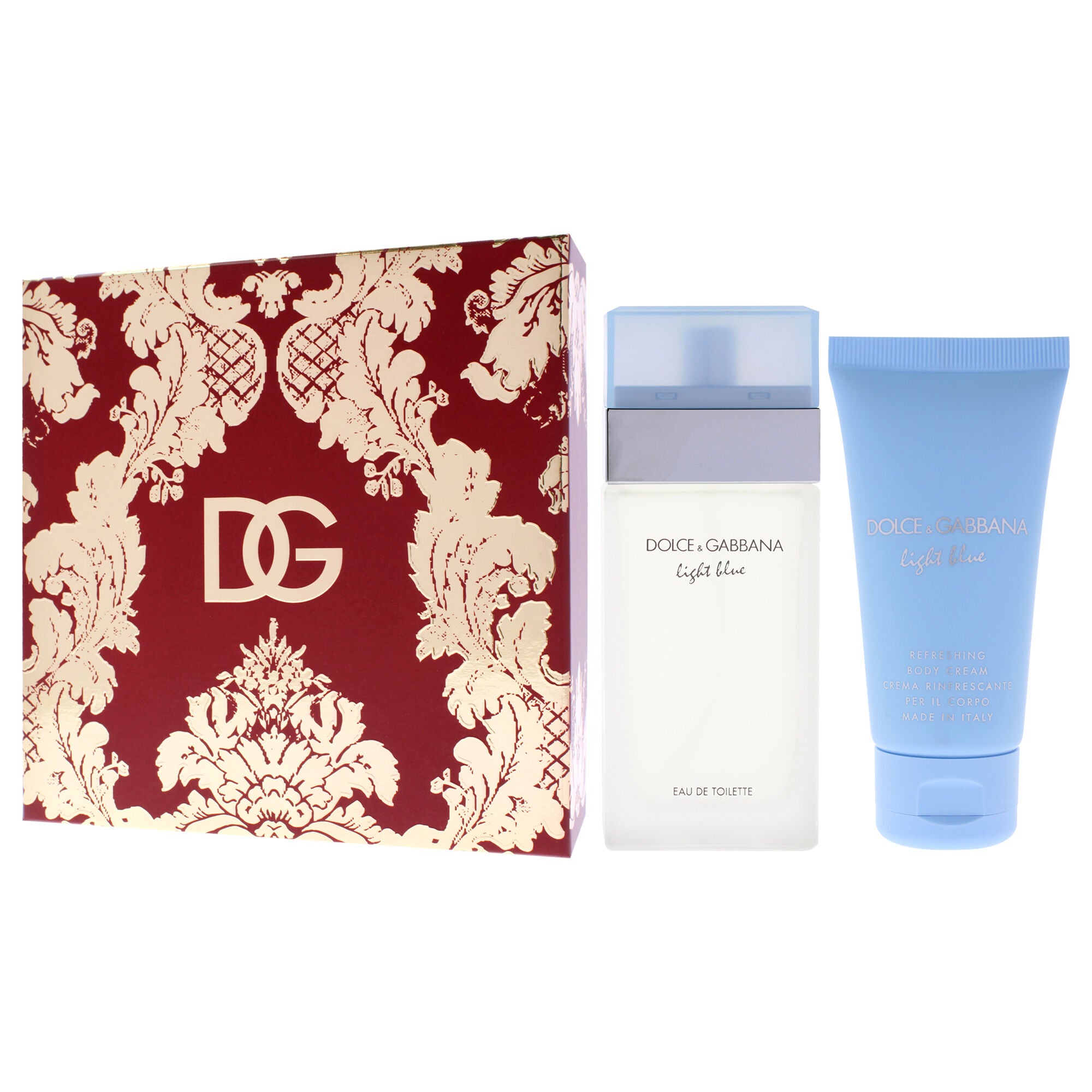 Light Blue by Dolce and Gabbana for Women - 2 Pc Gift Set 1.7oz EDT Spray, 1.7oz Refreshing Body Cream, Clear, alternate image number 3