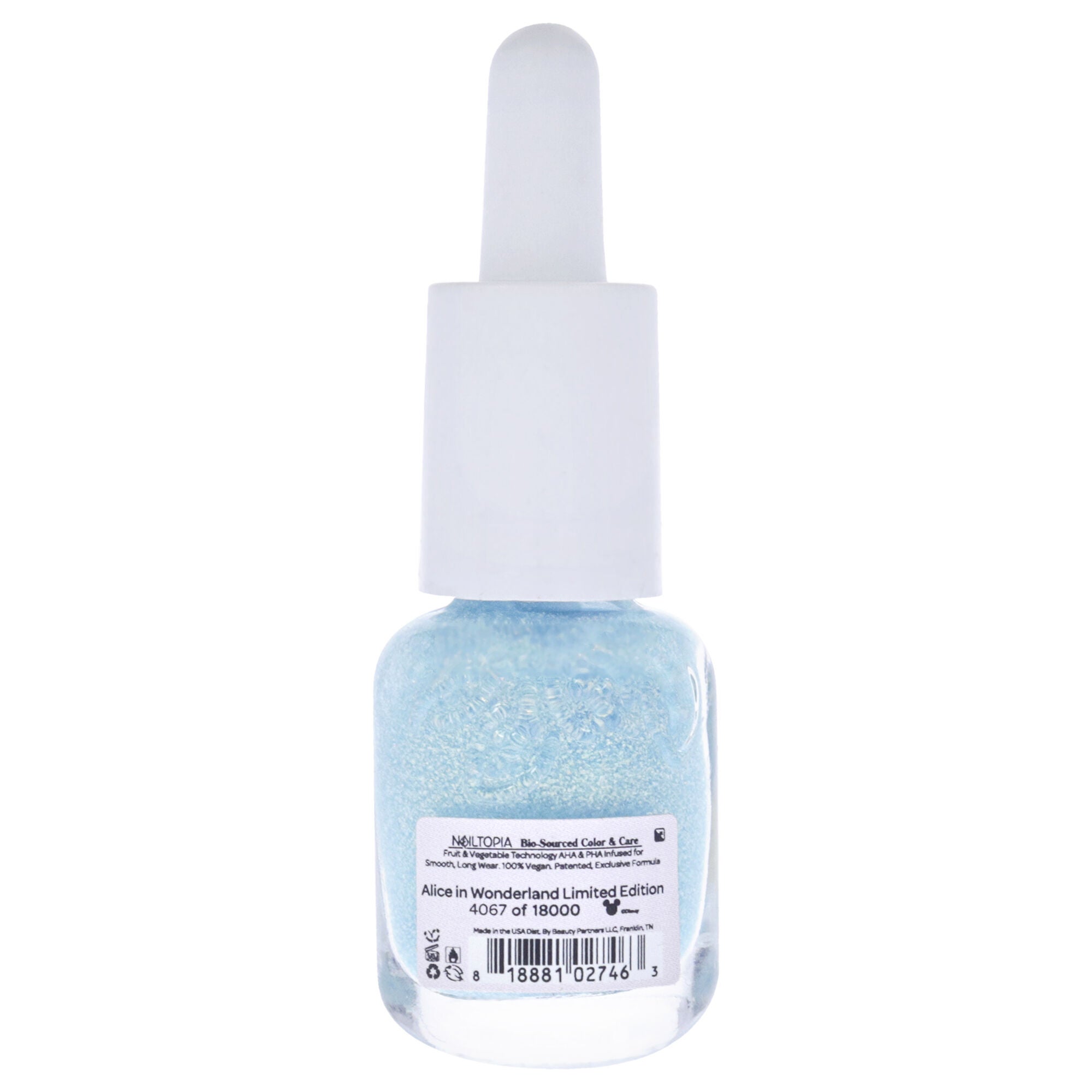 Bio-Sourced Chip Free Nail Lacquer Disney Collection Alice in Wonderland - Light Blue Glitter by Nailtopia for Women - 0.169 oz Nail Polish, See Description, alternate image number 2