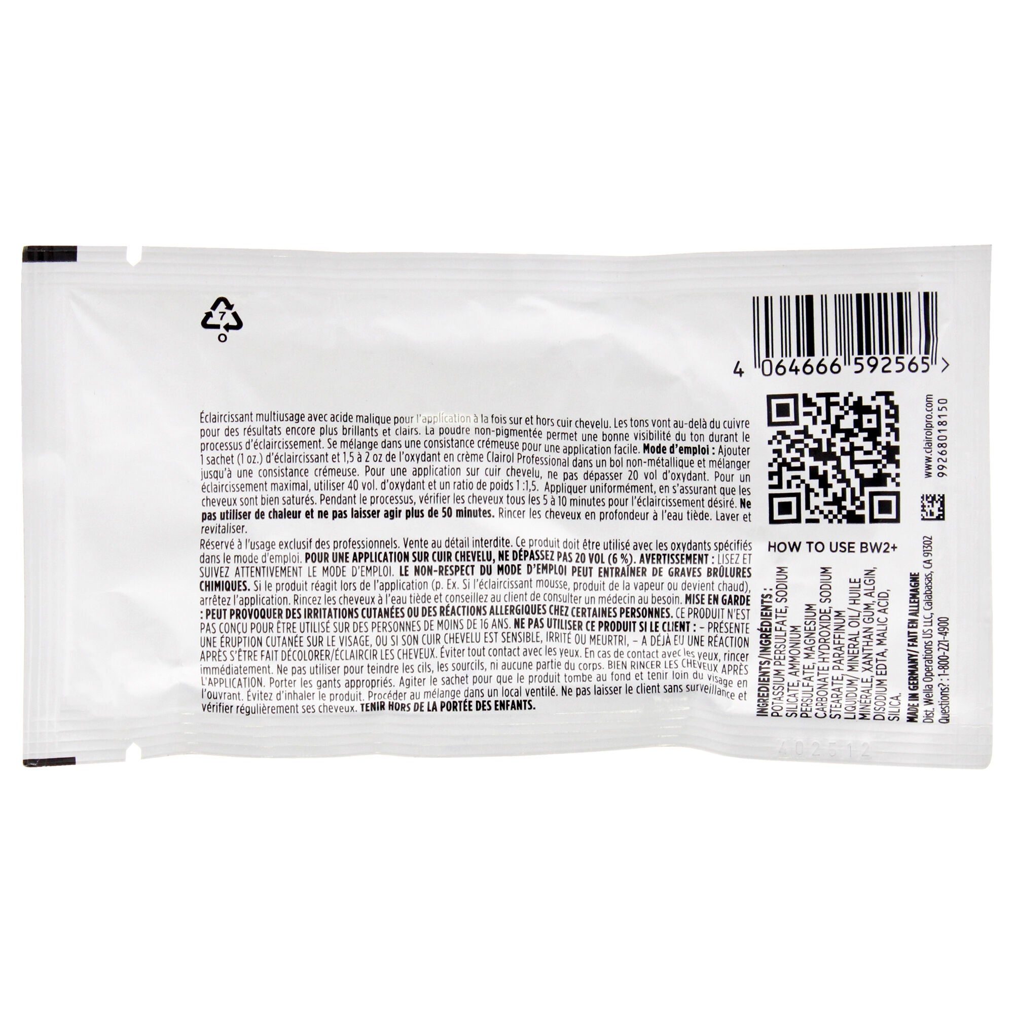 Professional Basic White 2 Powder Lighteners by Clairol for Unisex - 1 oz Hair Color, See Description, alternate image number 2