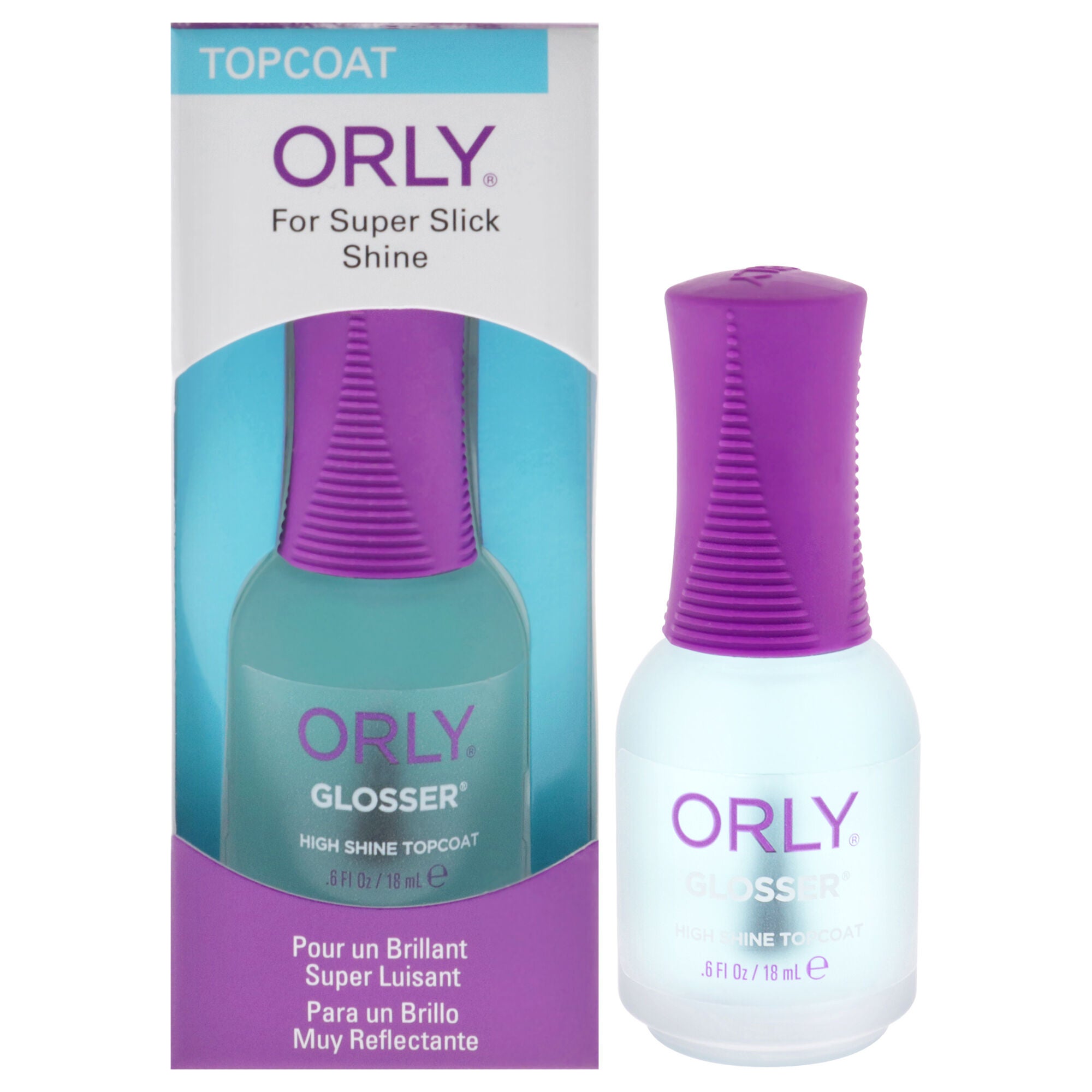 Glosser High Shine Topcoat by Orly for Women - 0.6 oz Nail Polish, See Description, hi-res image number 0
