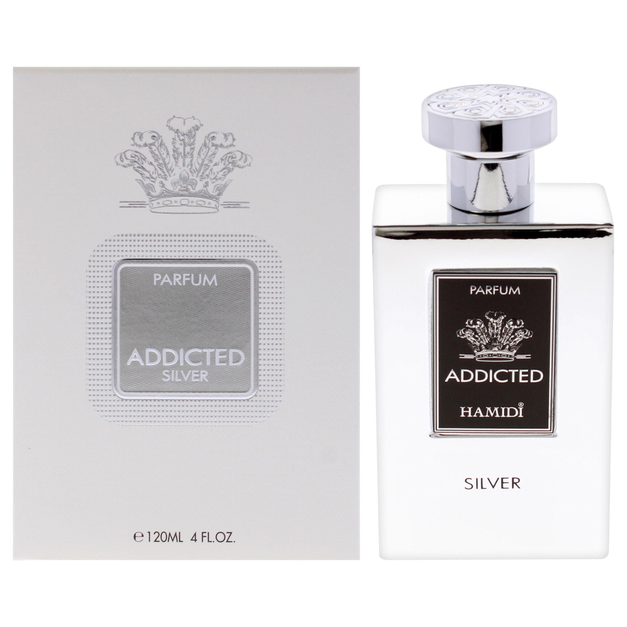 Addicted - Silver by Hamidi for Men - 4 oz Parfum Spray, Clear, hi-res image number 0