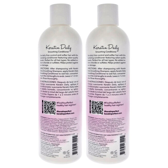Keratin Daily Conditioner by Keratin Perfect for Unisex - 12 oz Conditioner - Pack of 2, NA, alternate image number null