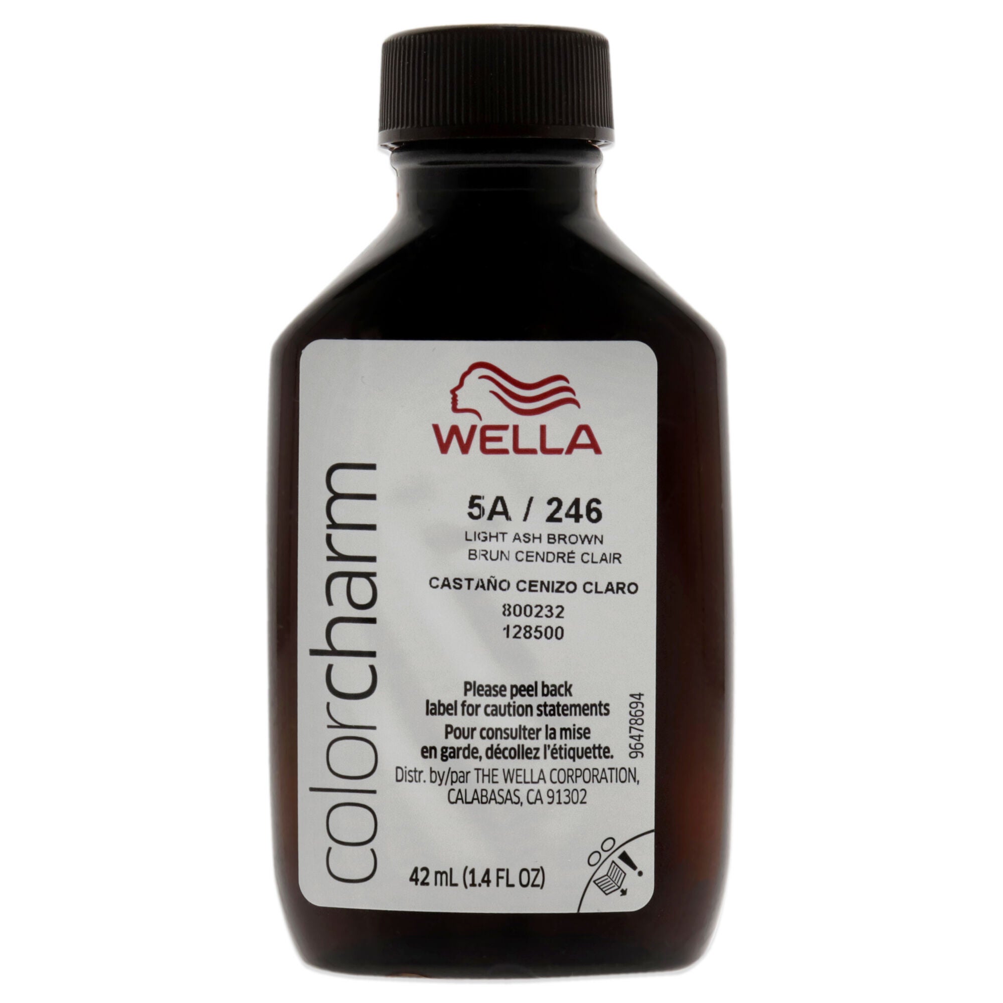 Color Charm Permanent Liquid Hair Color - 246 5A Light Ash Brown by Wella for Unisex - 1.42 oz Hair Color, Brown, alternate image number 1