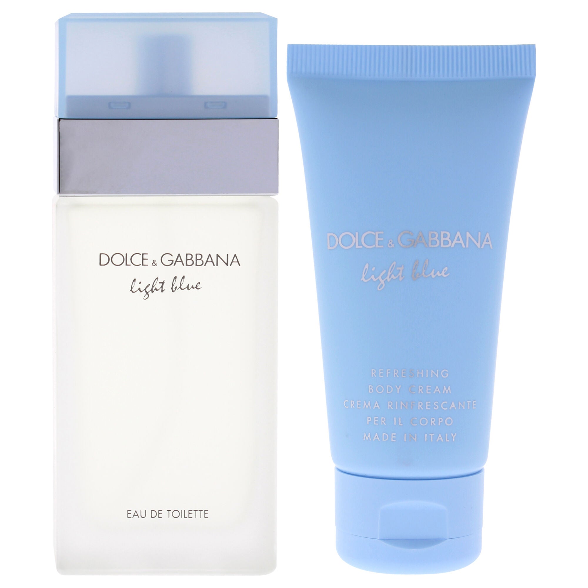 Light Blue by Dolce and Gabbana for Women - 2 Pc Gift Set 1.7oz EDT Spray, 1.7oz Refreshing Body Cream, Clear, alternate image number 1