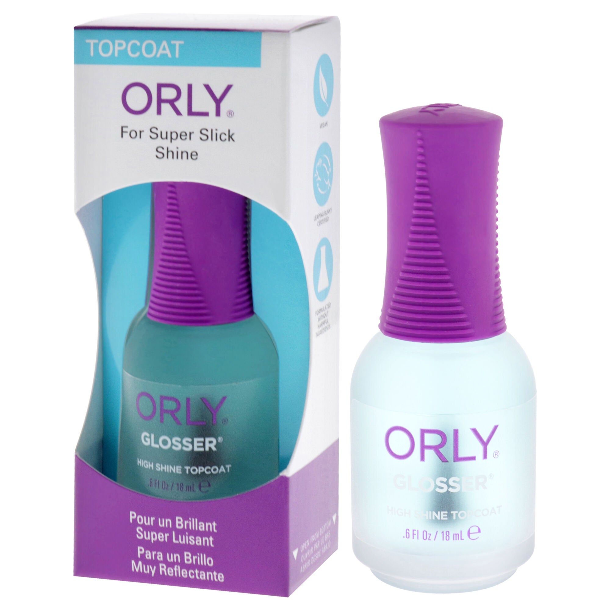 Glosser High Shine Topcoat by Orly for Women - 0.6 oz Nail Polish, See Description, alternate image number 3